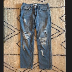 Zara light blue distressed blue jeans